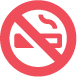 a red and black sign with a no smoking symbol